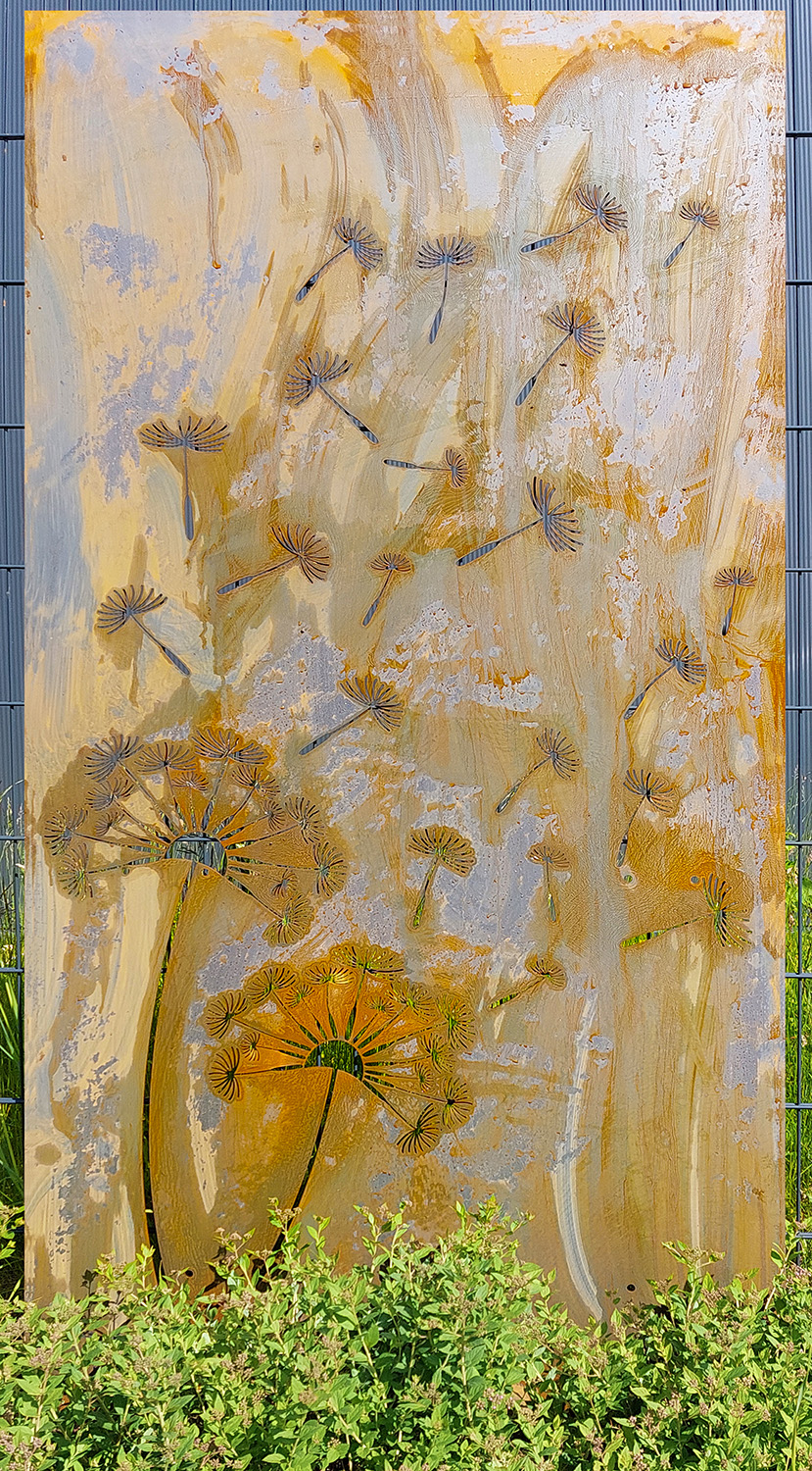 Cortenstahl Pusteblume