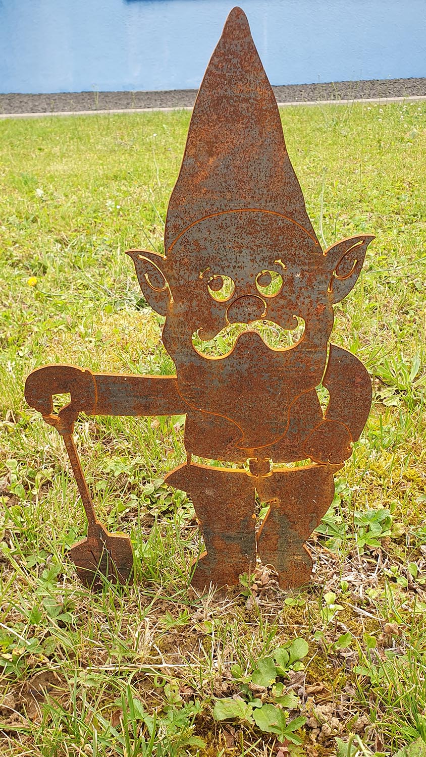 wasserstrahlgeschnittener Cortenstahl Zwerg