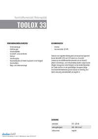 Toolox33/Werkzeugstahl Datenblatt