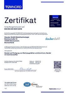 ISO90001 Zertifizierung